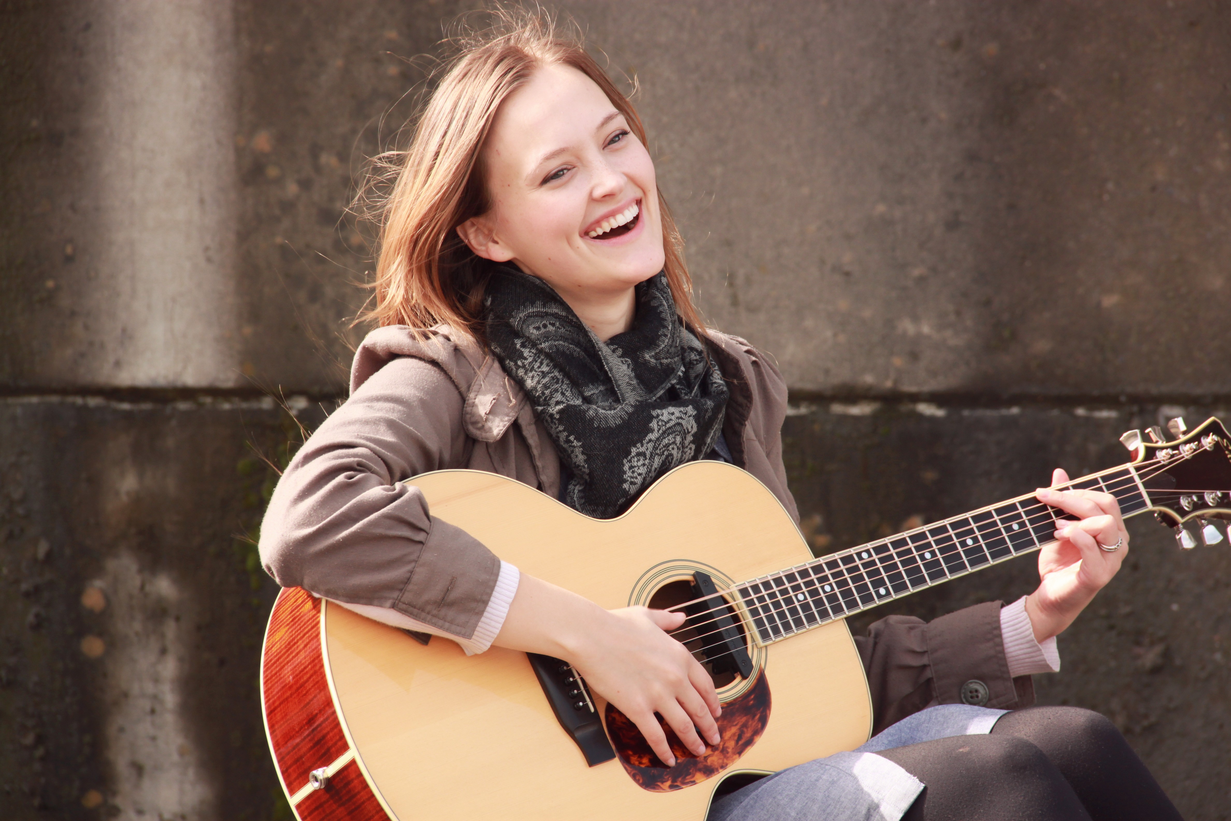 Guitar Girl Christian Stock Photo